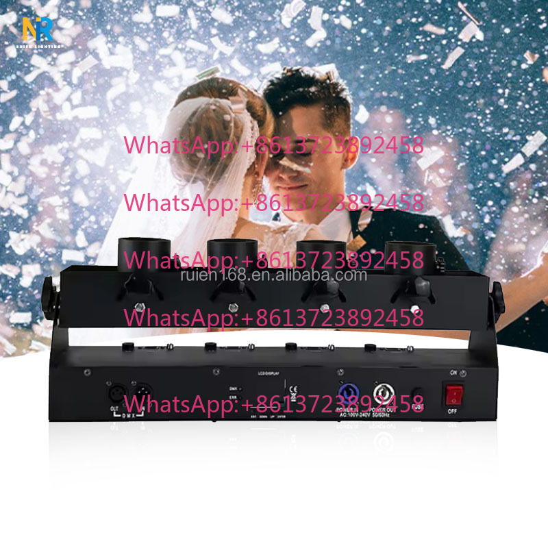 Confetti Cannon Tube - آلة كونفيتي بأربعة أنابيب DMX 512،