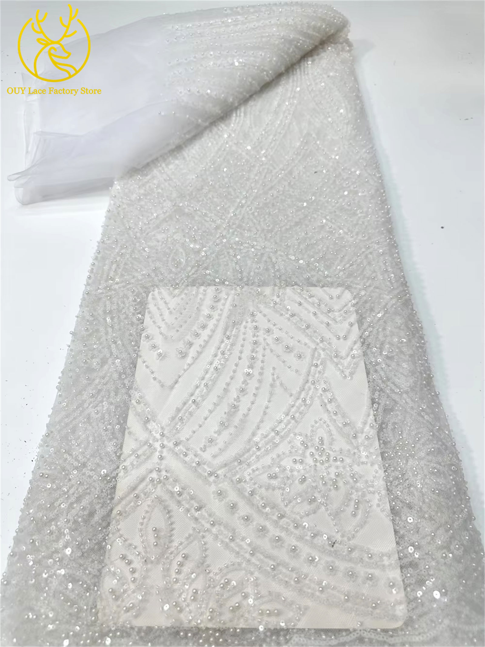 قماش دانتيل أفريقي مطرز بالخرز - مراجعة Glitter Tablecloth وسعره